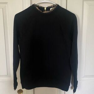 J. Crew Factory Woven ruffleneck pullover sweatshirt